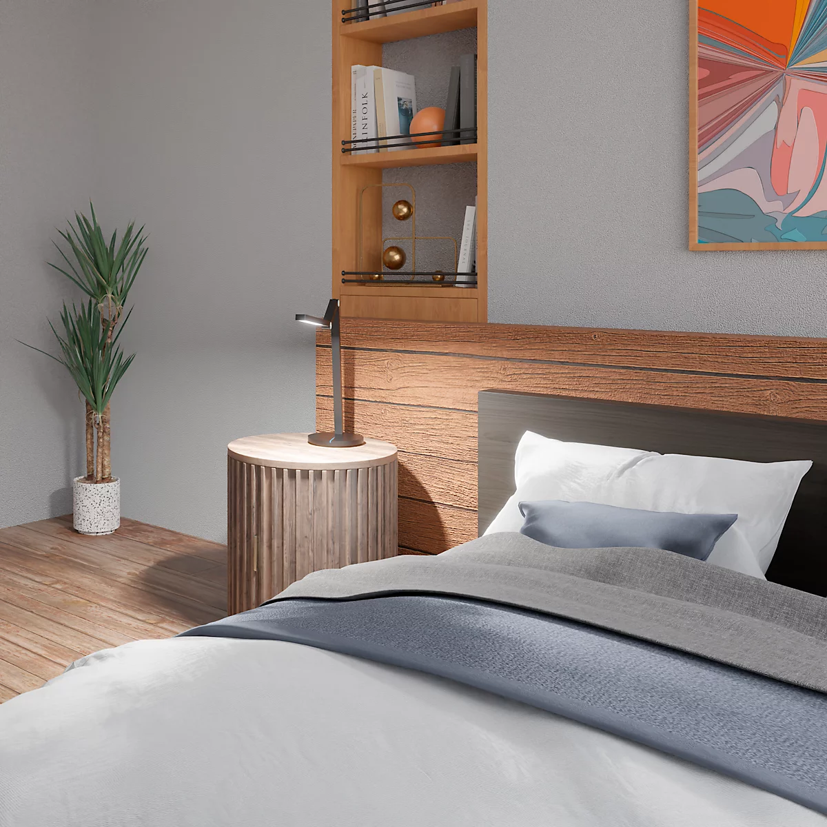 Hansa-by-styro LED-Arbeitsplatzleuchte, dimmbar, 3.000–6.300 K, Touch-Steuerung, schwarz