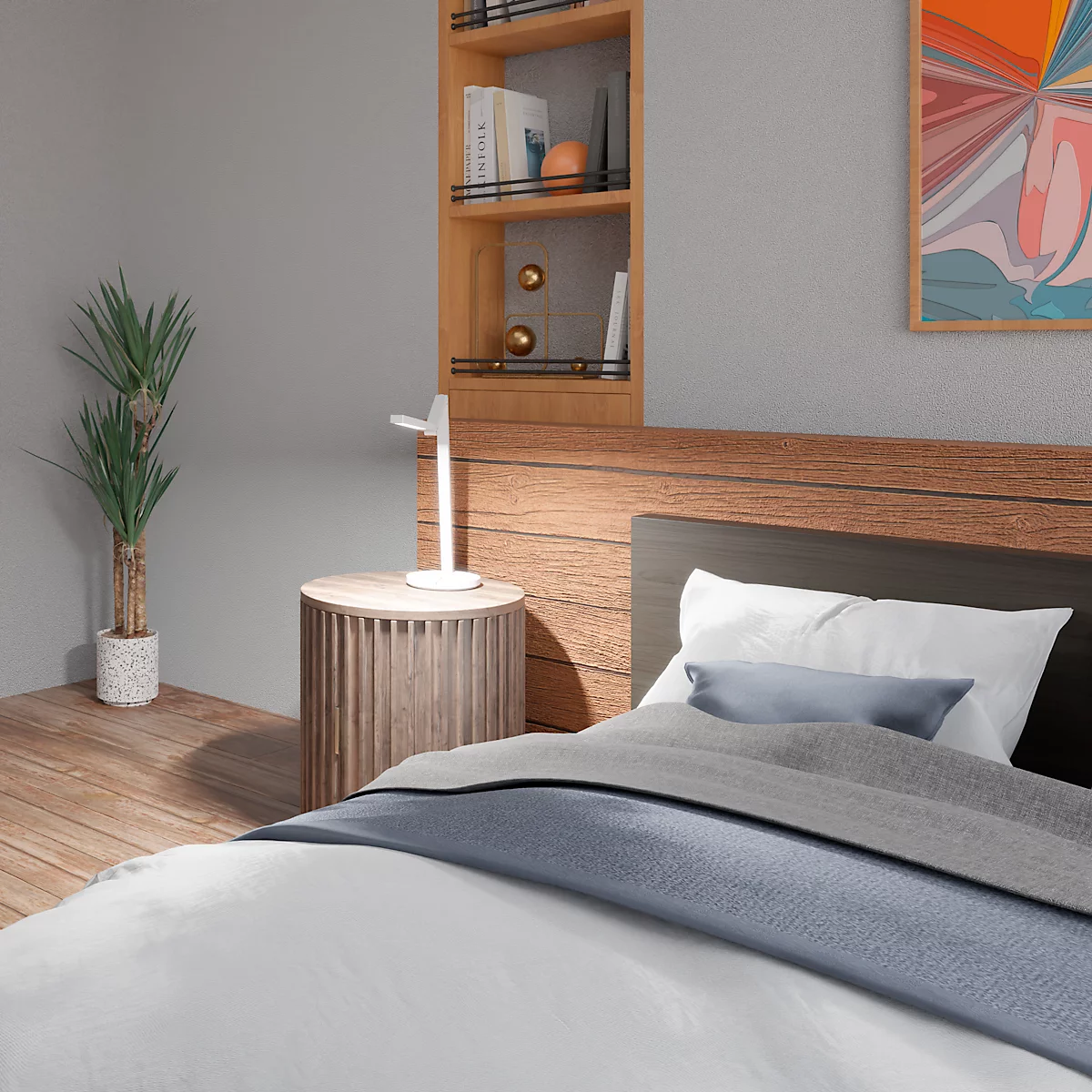 Hansa-by-styro LED-Arbeitsplatzleuchte, dimmbar, 3.000–6.300 K, Touch-Steuerung, weiß