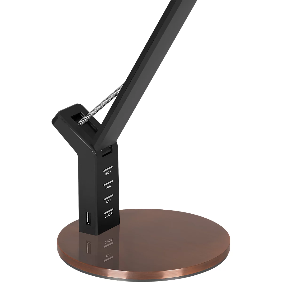 Hansa-by-styro LED-Tischlampe, 3.000–6.300 K, Touch-Steuerung, drehbarer Leuchtenkopf, kupfer