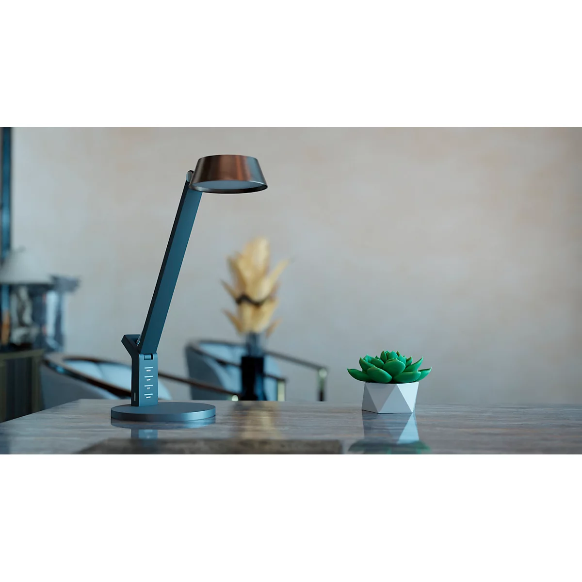 Hansa-by-styro LED-Tischlampe, 3.000–6.300 K, Touch-Steuerung, drehbarer Leuchtenkopf, kupfer