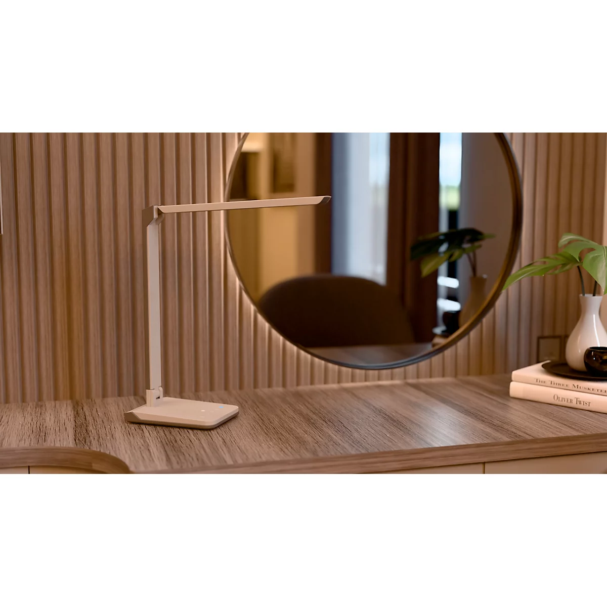 Hansa-by-styro Lumina LED tafellamp, dimbaar, schakelbare lichtsensor, 3 kleurtemperaturen, wit