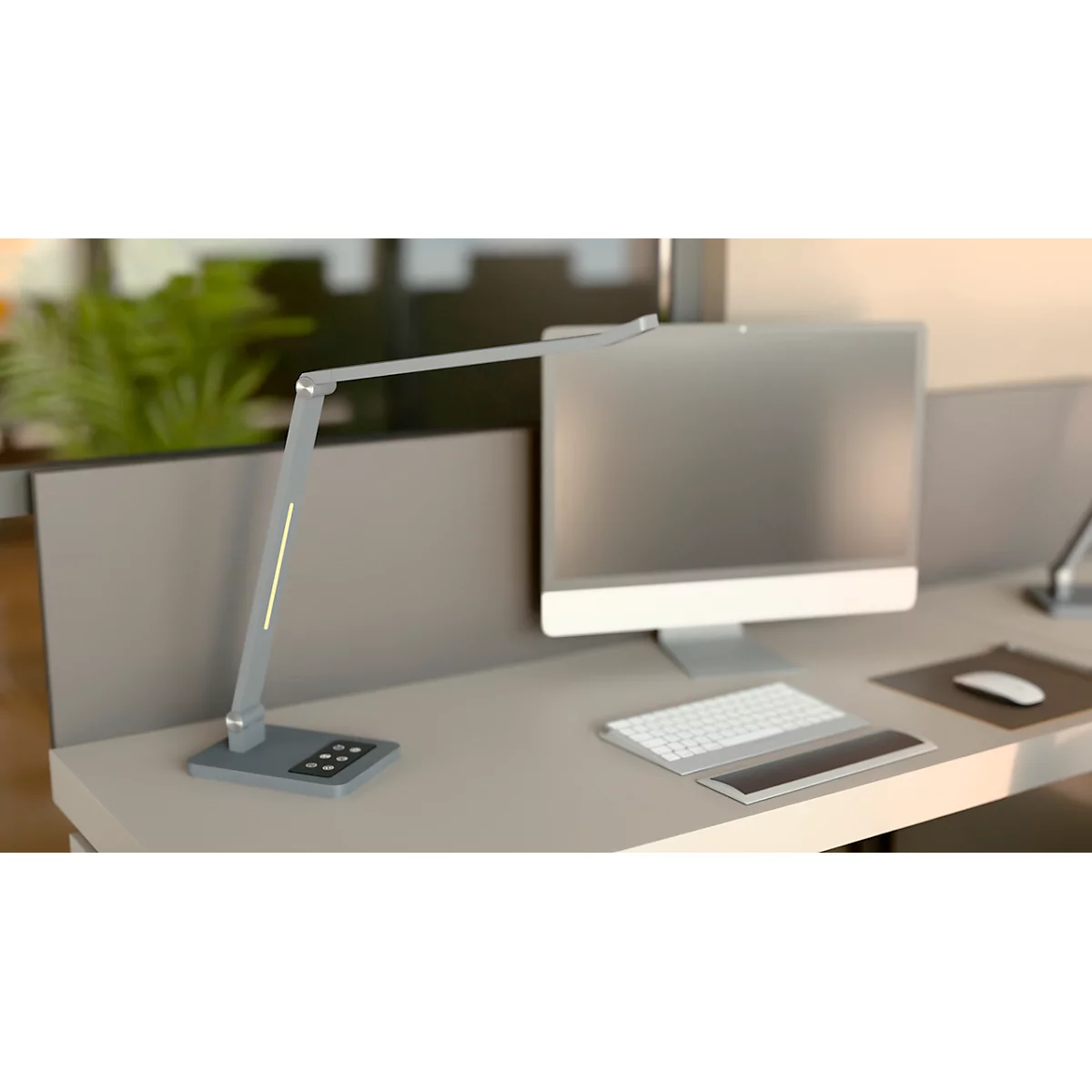 Hansa-by-styro Tide Lampe de bureau LED, température de couleur réglable, fonction mémoire, gris métallisé