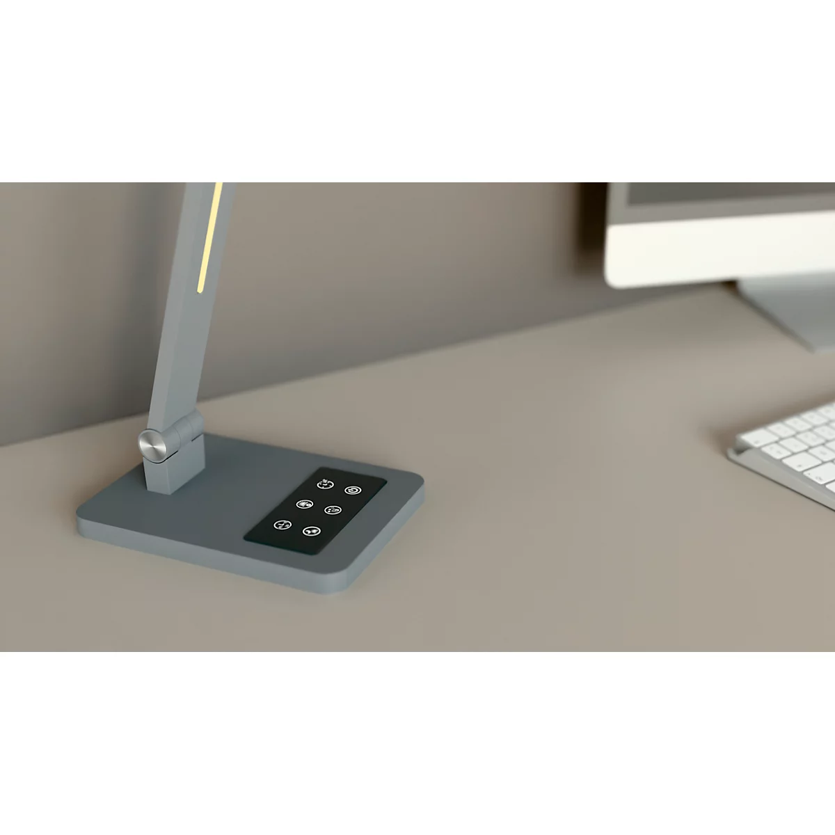 Hansa-by-styro Tide Lampe de bureau LED, température de couleur réglable, fonction mémoire, gris métallisé
