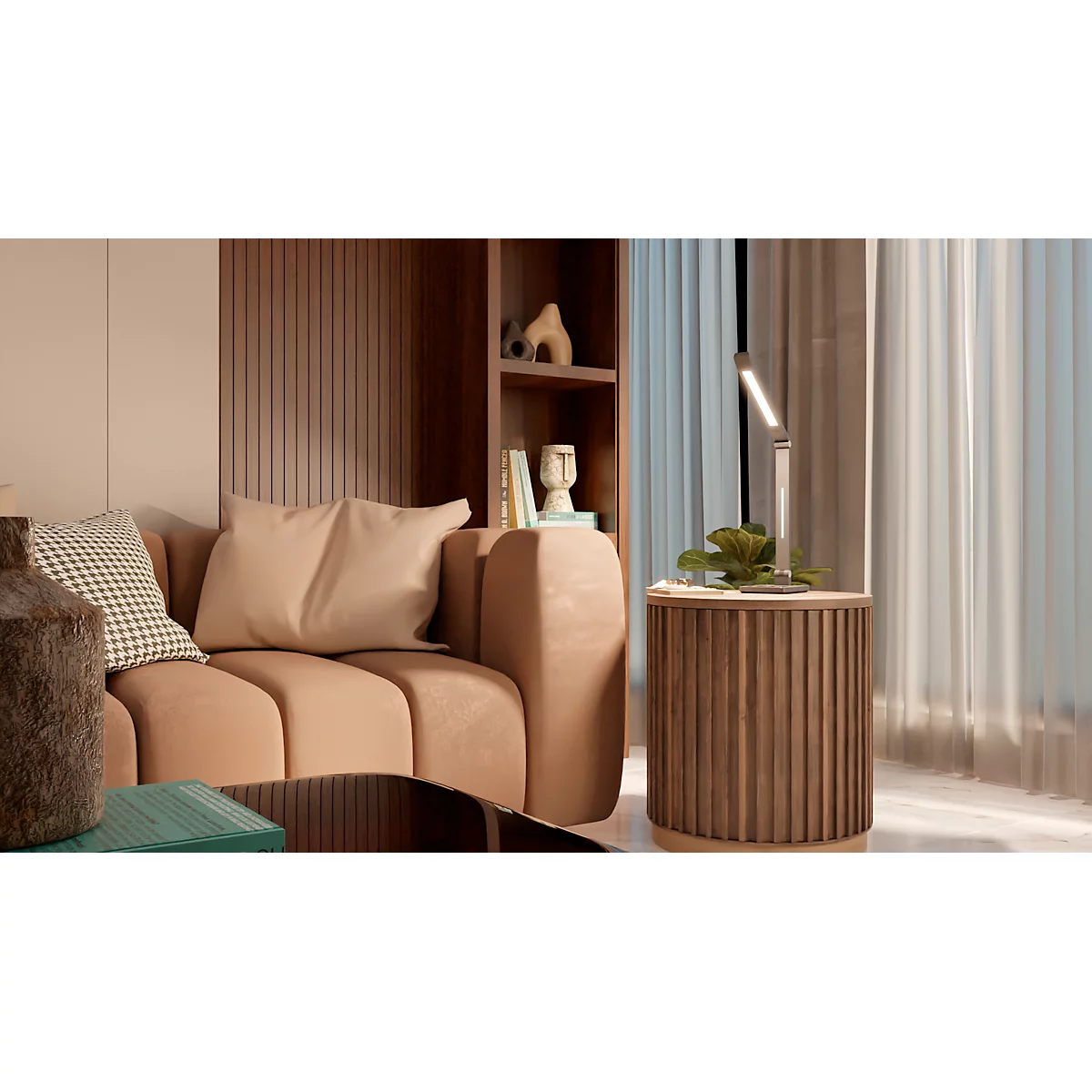 Hansa-by-styro Tide LED tafellamp, instelbare kleurtemperatuur, geheugenfunctie, grijs metallic