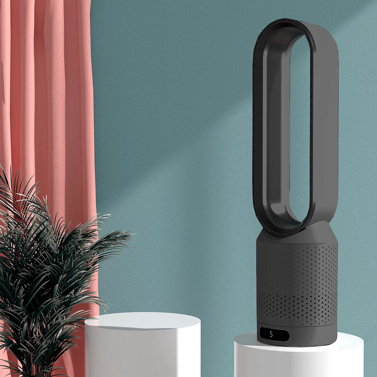 Hansa-by-styro Turmventilator AM-016, 40 W, 10 Leistungsstufen, 90°-Oszillation, Timer-Funktion, Fernbedienung, anthrazit