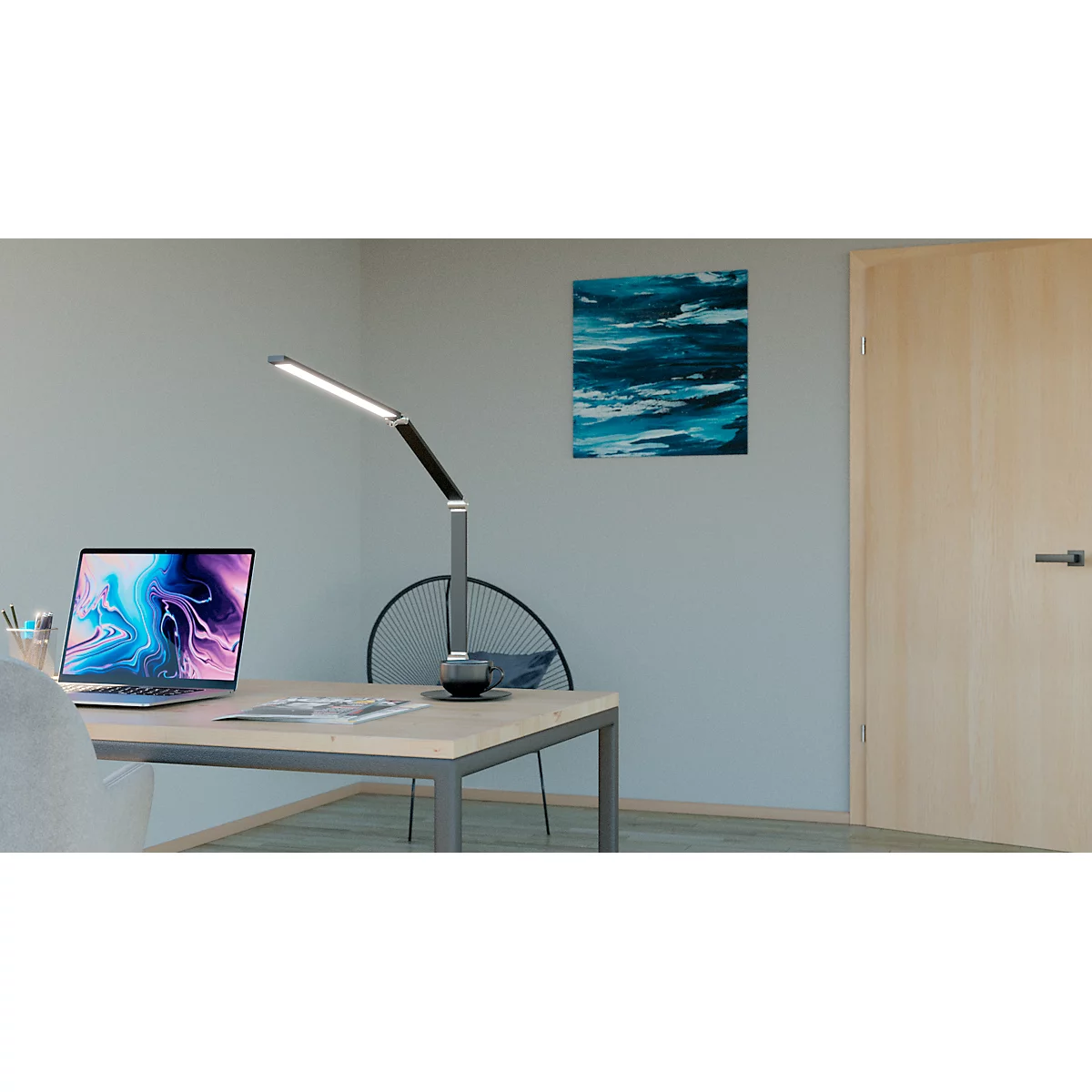 Hansa LED Lampe à pince Ray, 3000 K - 6000 K, 10 W, intensité lumineuse variable, avec télécommande, noir
