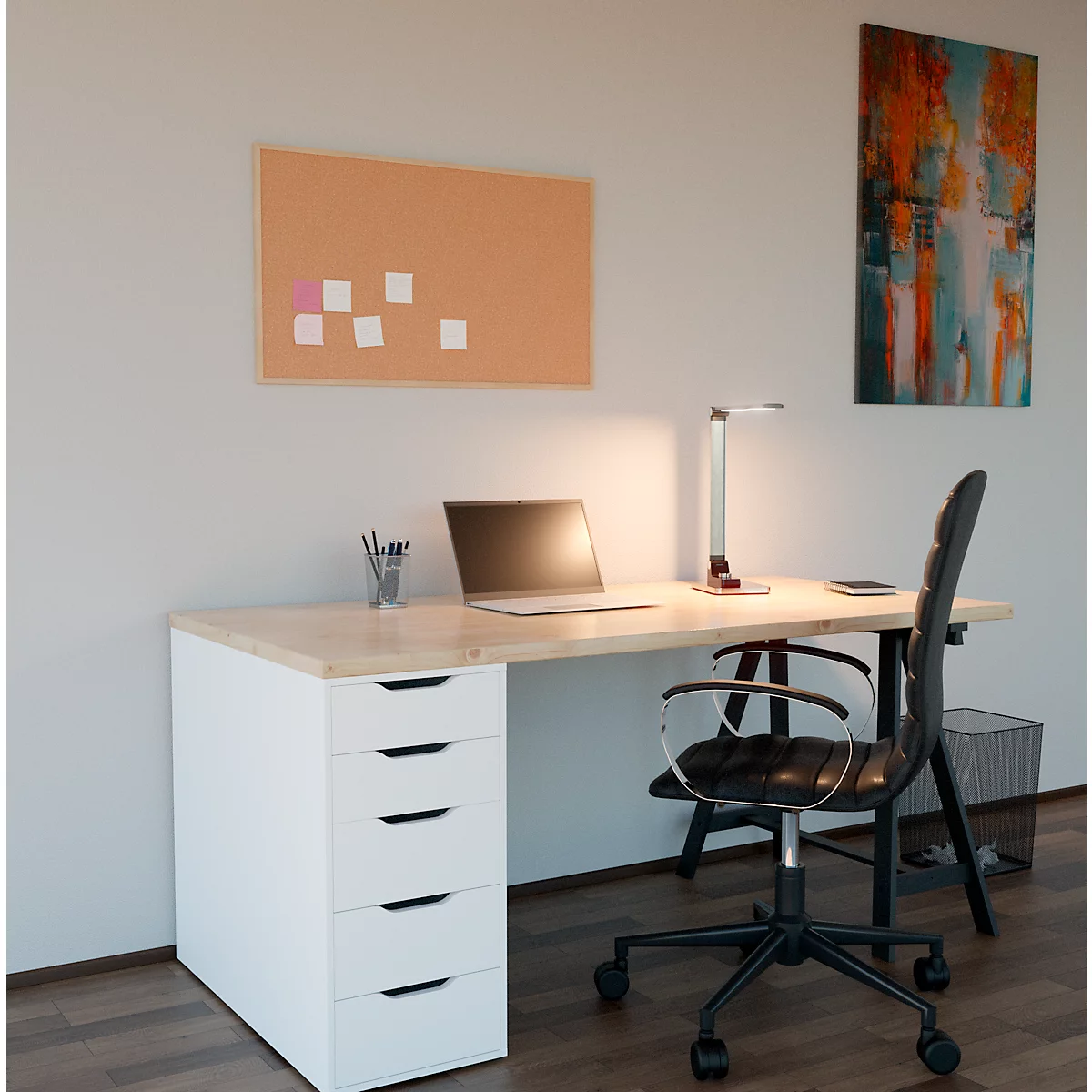 Hansa LED Lampe de table Breeze, intensité lumineuse variable, 3 températures de couleur, jusqu'à 5800 K, 8,5 W, brossé, argenté