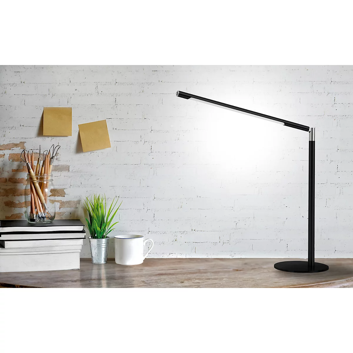 Hansa LED Tischleuchte Aura, dimmbar, 3 Farbtemperaturen, bis 6000 K, 8 W, schwarz