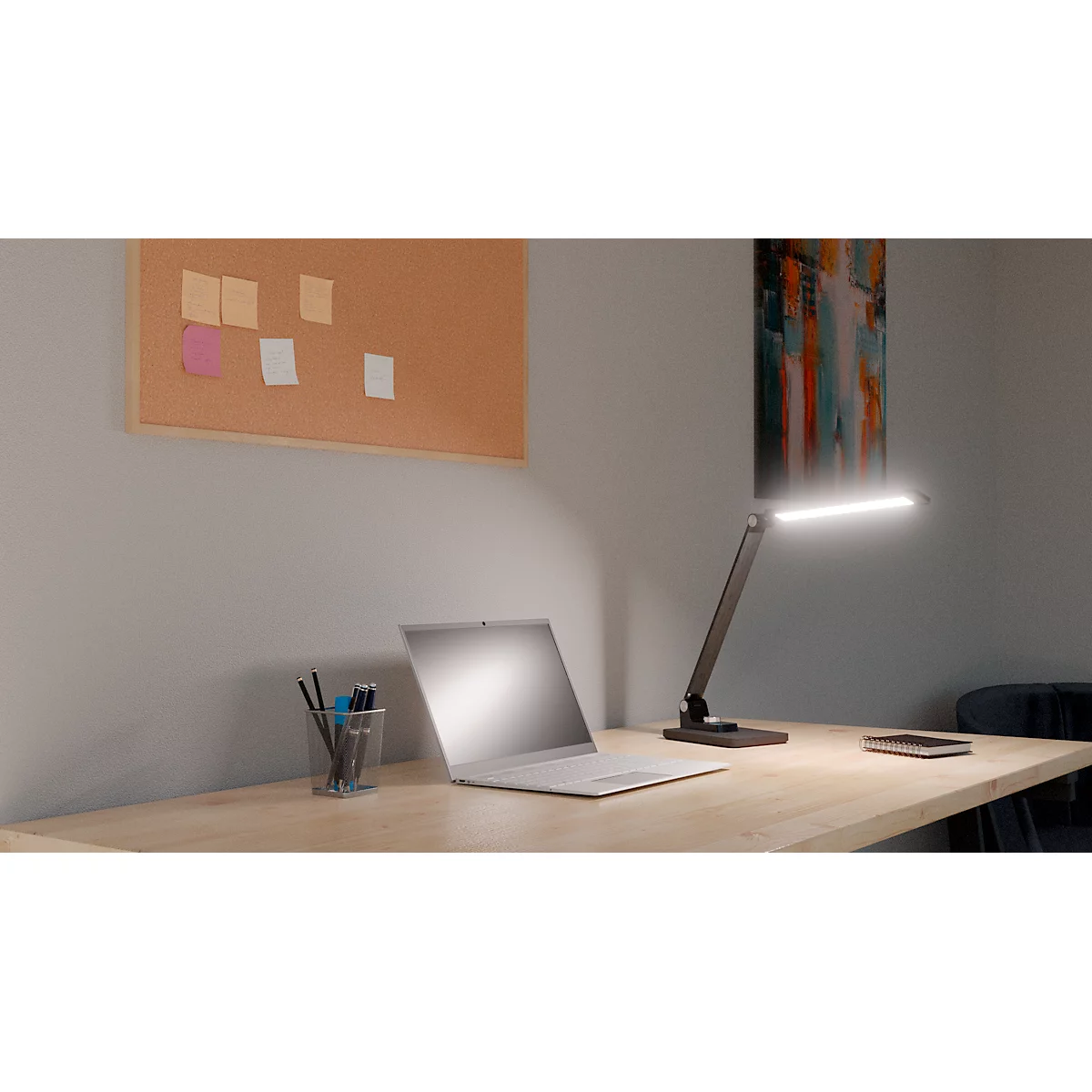 Hansa LED Tischleuchte Breeze, dimmbar, 3 Farbtemperaturen, bis 5800 K, 8,5 W, grau/metallic