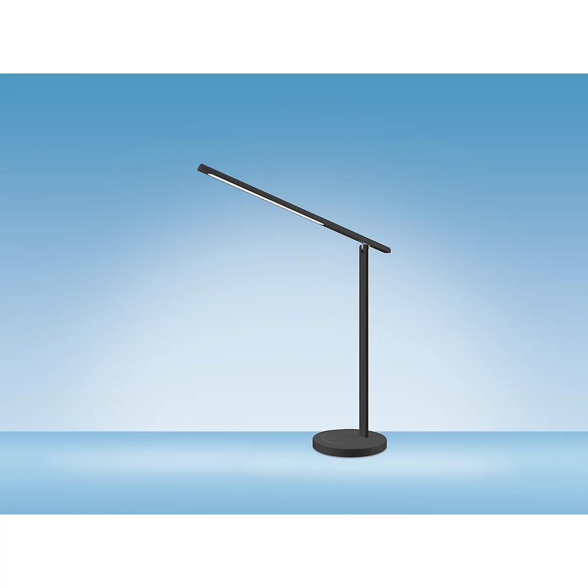 Hansa LED Tischleuchte Halo, 6 Watt, mit Standfuß, Memoryfunktion, 3 Farbtemperaturen, dimmbar, schwarz