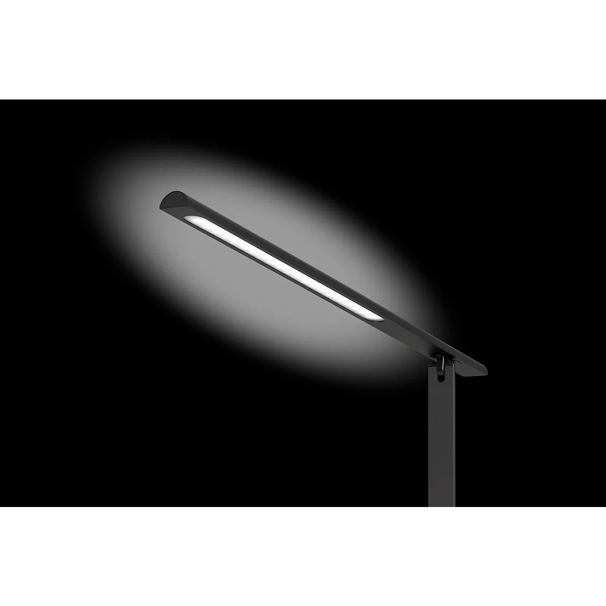 Hansa LED Tischleuchte Halo, 6 Watt, mit Standfuß, Memoryfunktion, 3 Farbtemperaturen, dimmbar, schwarz