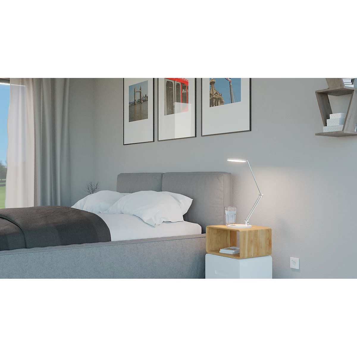Hansa LED Tischleuchte Spark, 4000 K, 12 W, dimmbar, Memoryfunktion, 600 lm, weiß