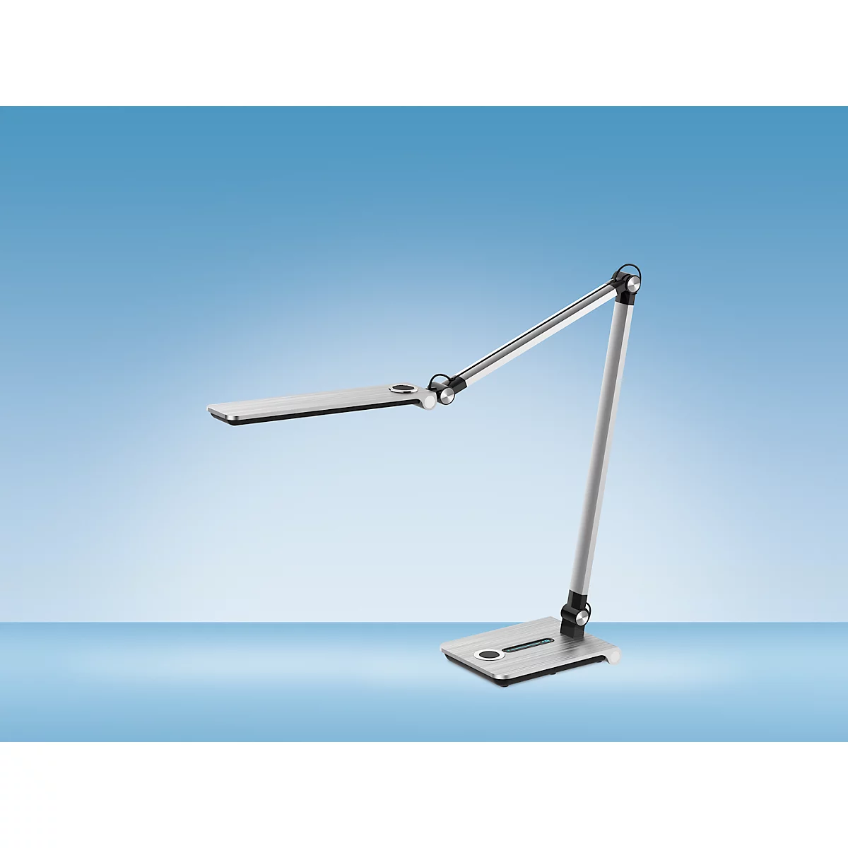 Hansa LED Tischleuchte Wave, 3000 - 5800 K, 8,5 W, stufenlos dimmbar, Memoryfunktion, 8,5 W, silber-gebürstet