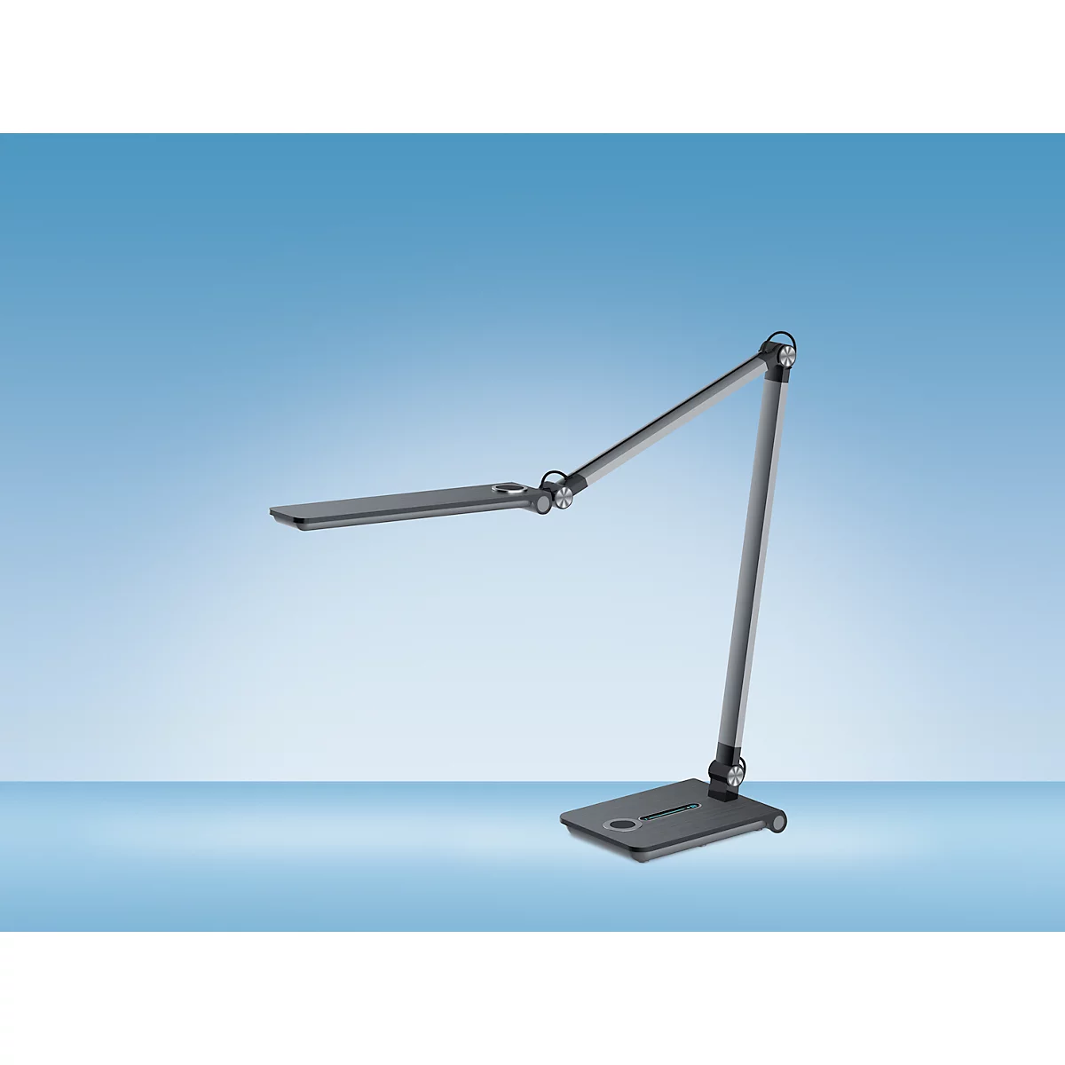 Hansa LED Tischleuchte Wave, 3000 - 5800 K, 8,5 W, stufenlos dimmbar, Memoryfunktion, grau-metallic