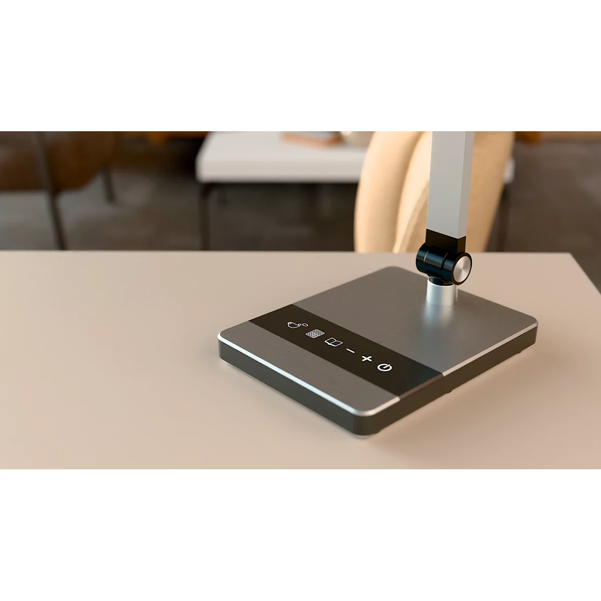 Hansa Nimbus LED-Tischlampe, stufenlos dimmbar, mit Touch-Bedienung, silber