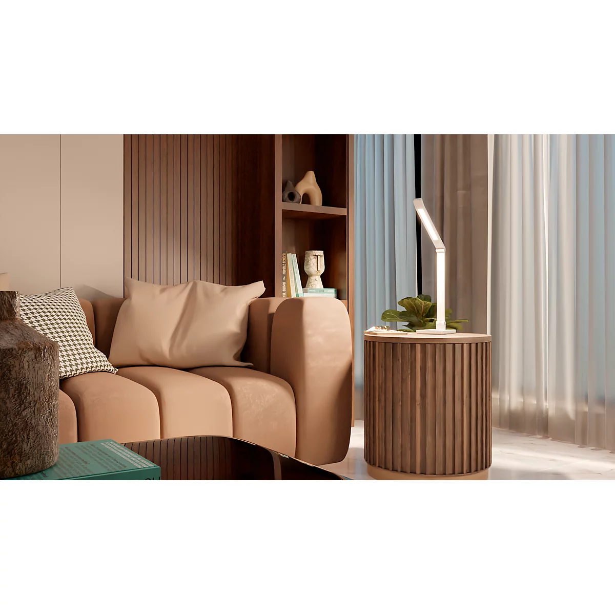 Hansa Tide LED tafellamp, instelbare kleurtemperatuur, geheugenfunctie, grijs-metallic/wit