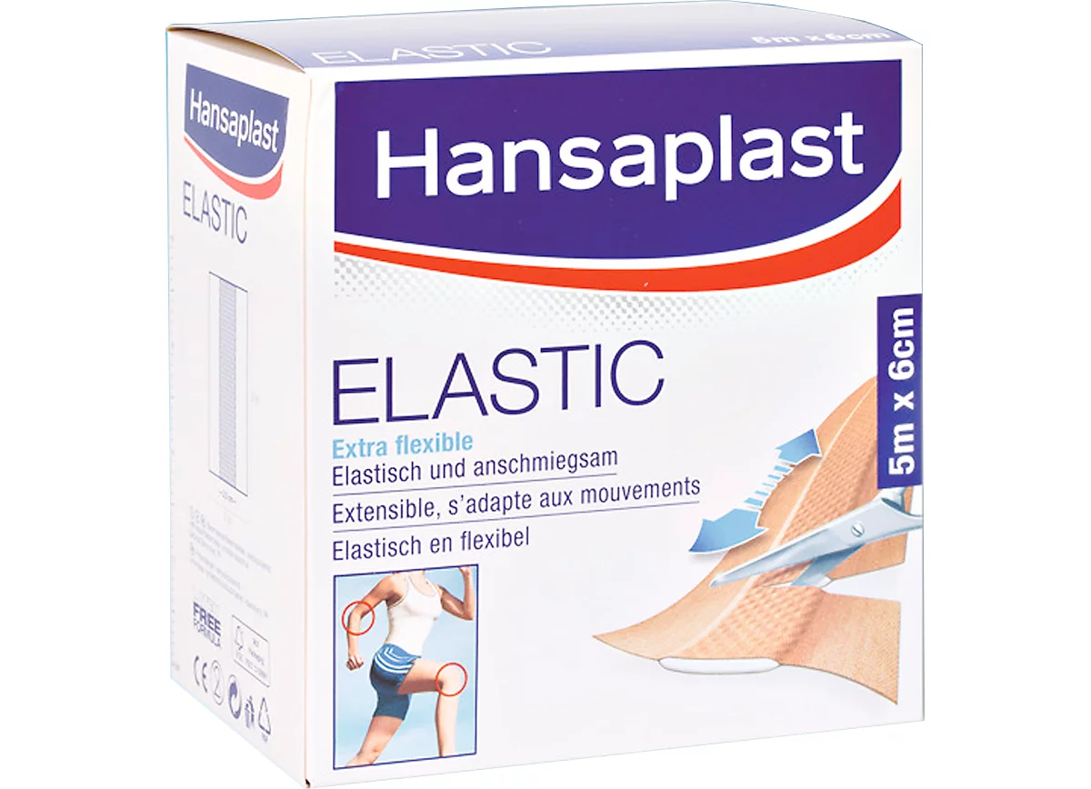 Hansaplast Elastic-Pflaster, 5 m x 6 cm