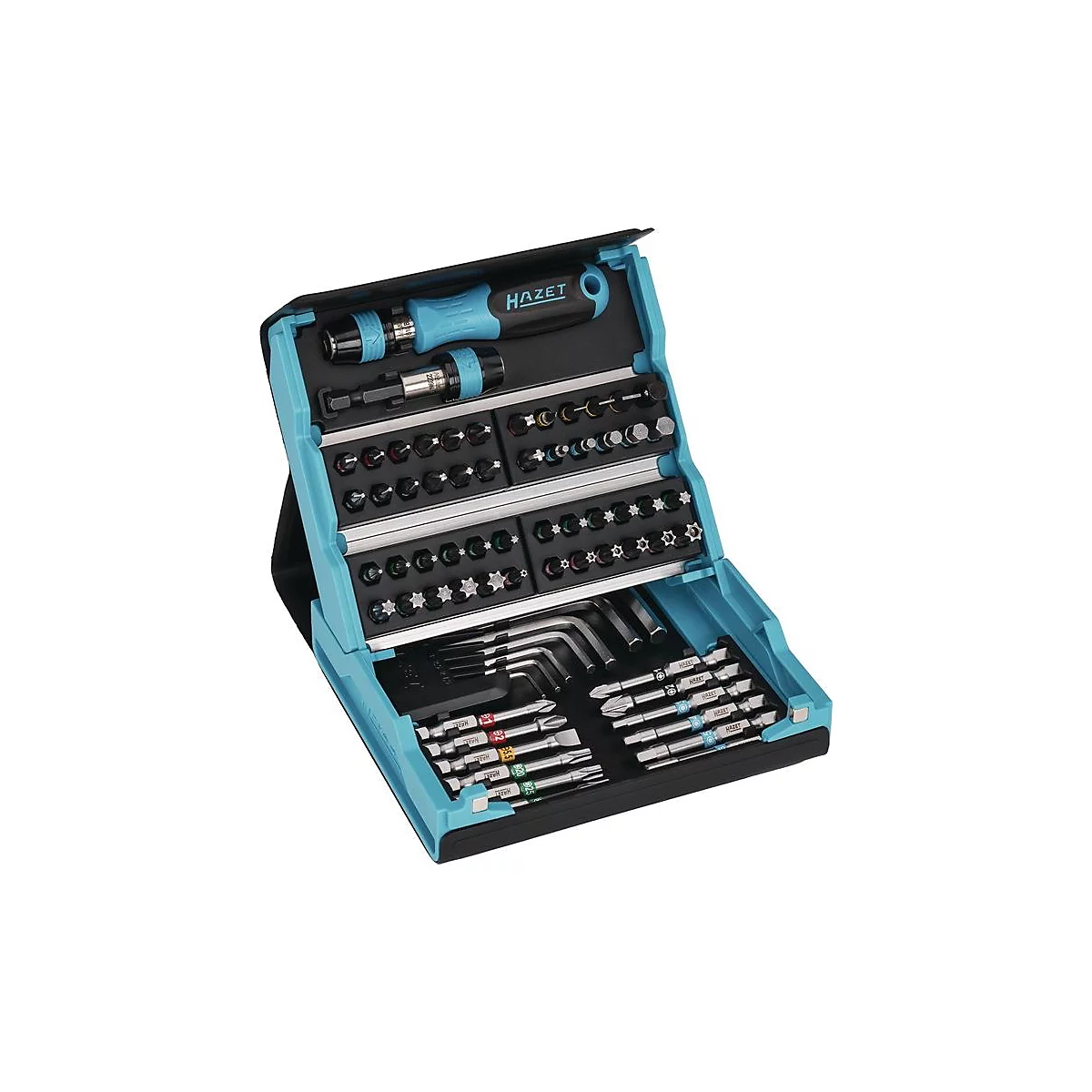 HAZET bit-assortiment SmartCase 2200SC-1, 69-delig, sleuf/PH/PZD/6Kt, kleurgecodeerd, 1/4' aandrijving