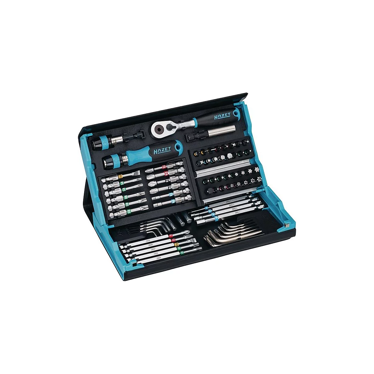Hazet Bitsortiment SmartCase 2200SC-31, 73-tlg., Schlitz/PH/PZ/TX, Farbleitsystem, mit Magnetverschluss