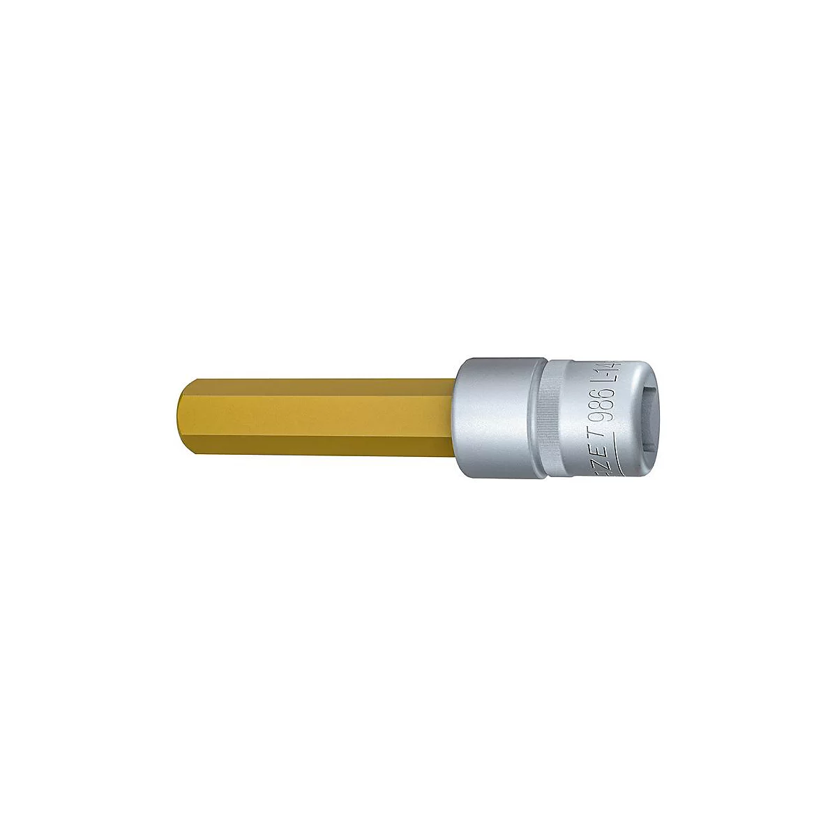 HAZET inbus 986L-14, 1/2 inch aandrijving, AF 14 mm, binnenzeskant, TIN-gecoat, L 100 mm, DIN 7422