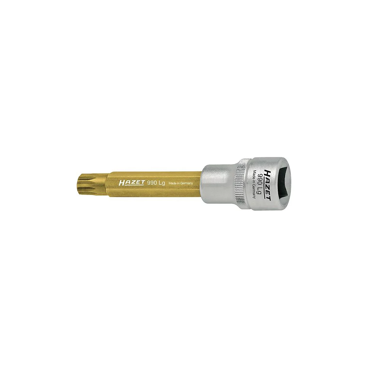 HAZET inbus 990-10, interne multipoint inbus M10, 1/2 inch, L 53 mm, TiN-gecoat, speciaal staal