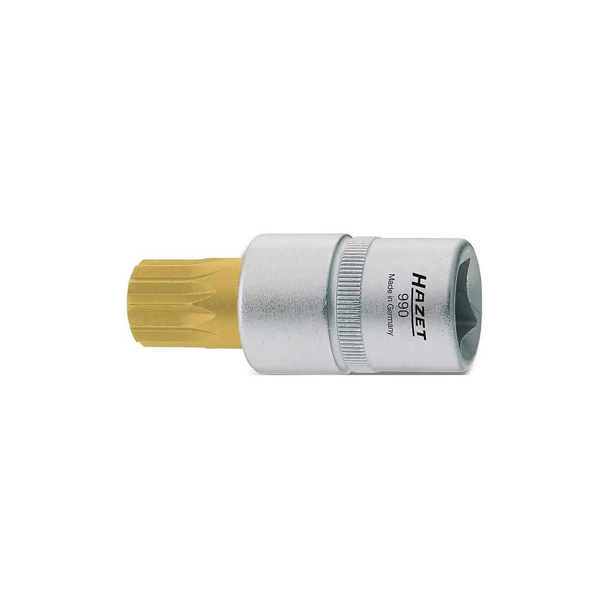 HAZET inbus 990-5, inwendige multipoint M5, 1/2 inch vierkantaandrijving, L 52 mm, TiN-gecoat