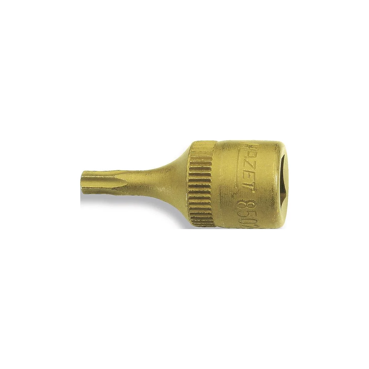 HAZET Steckschlüsseleinsatz 8502-T8, 1/4 Zoll, T8, L 28 mm, CV-Stahl, TIN-beschichtet