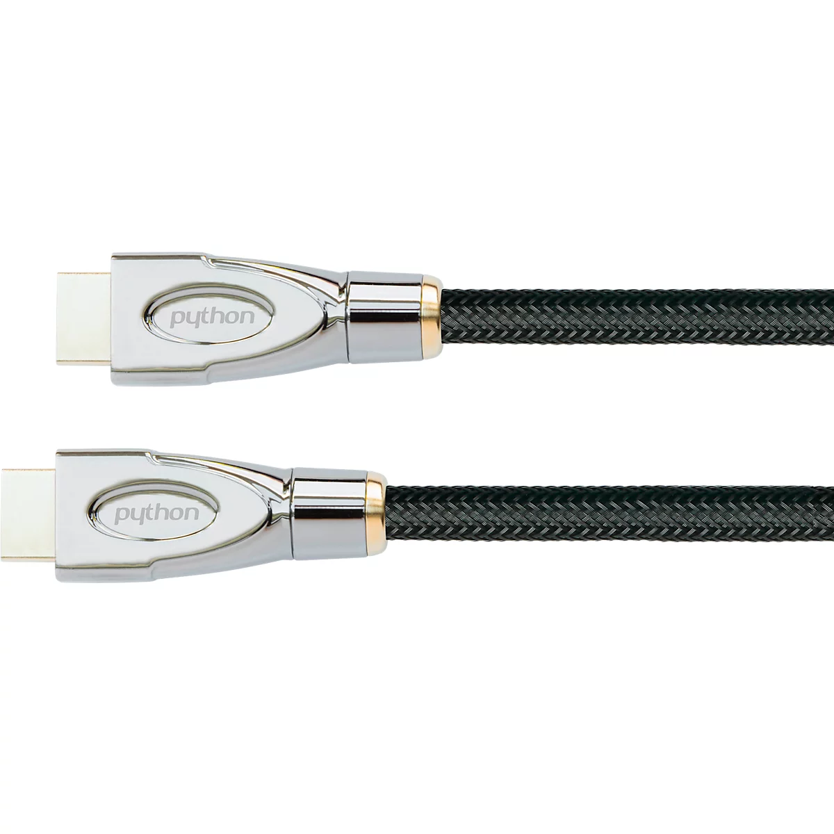 HDMI 2.1 Kabel Good Connections PYTHON® Serie, Ultra-High-Speed, bis 8K/UHD-2, Vollmetallstecker & Nylongeflecht, Länge 1 m, schwarz
