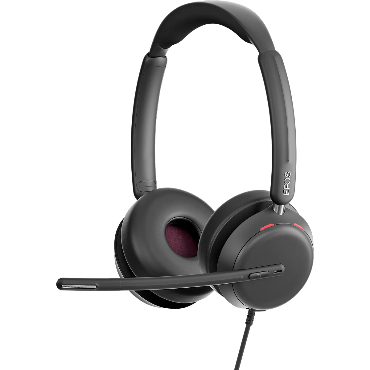 Headset EPOS IMPACT 860, binaural, kabelgebunden, USB-C auf USB-A, UC-optimiert, 3 Mikrofone, Transporttasche, schwarz