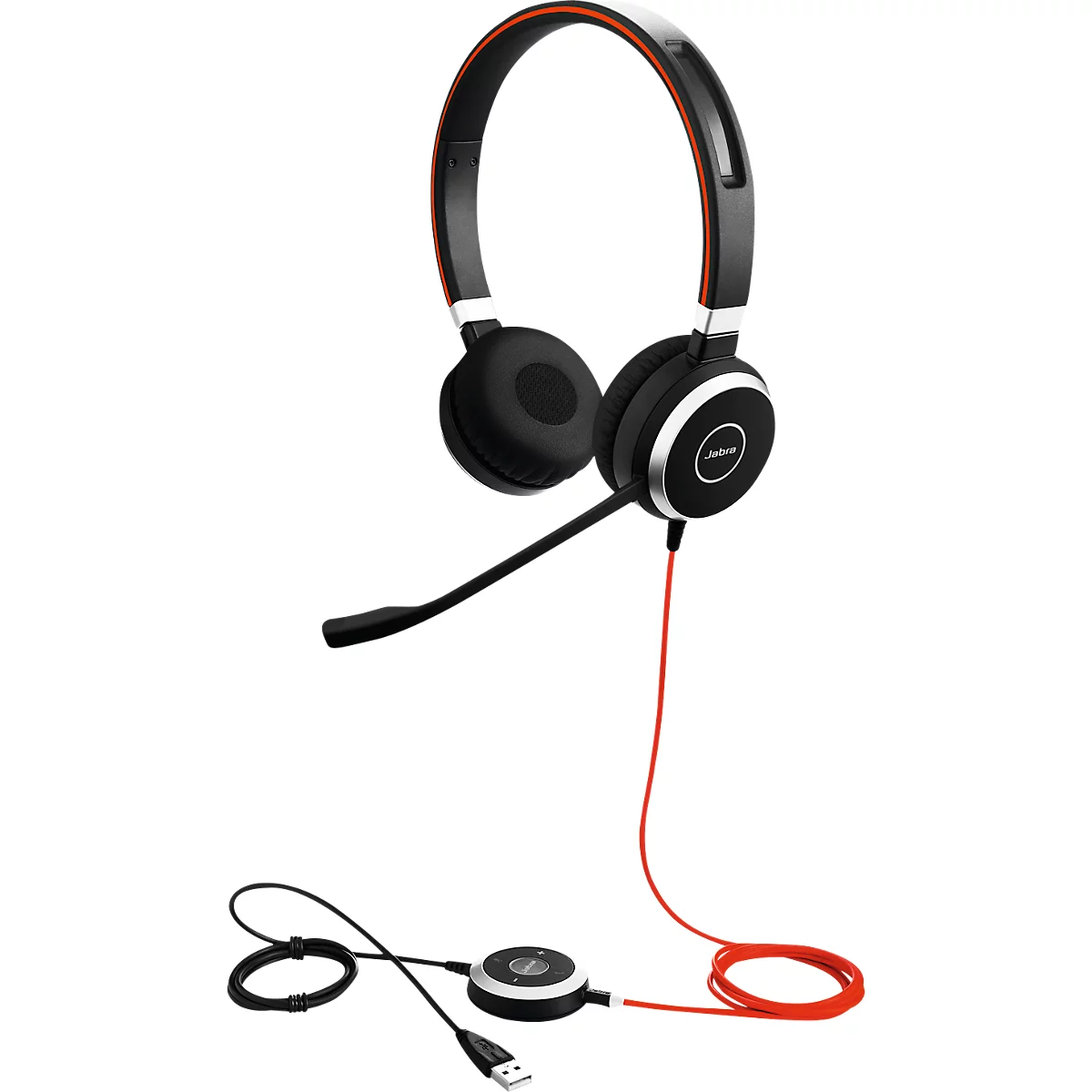 Headset Jabra Evolve 40, kabelgebunden, USB 2.0/3.0/3,5 mm Jack, passive Noise-Unterdrück., Busylight, binaural