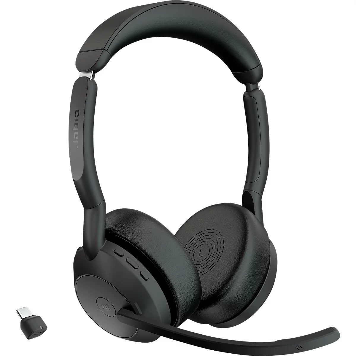 Headset Jabra Evolve2 55 link380c Stereo, bereik tot 30 m, tot 10 u, UC-geoptimaliseerd, zwart