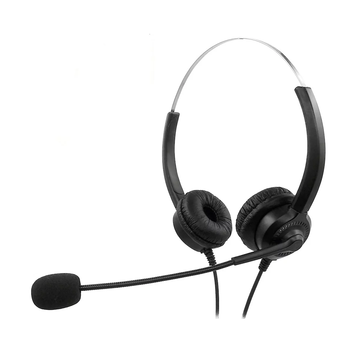 Headset MediaRange MROS304, kabelgebunden, binaural, USB, Lautstärkeregler, Mikrofon mit Rauschfilter, schwarz-silber