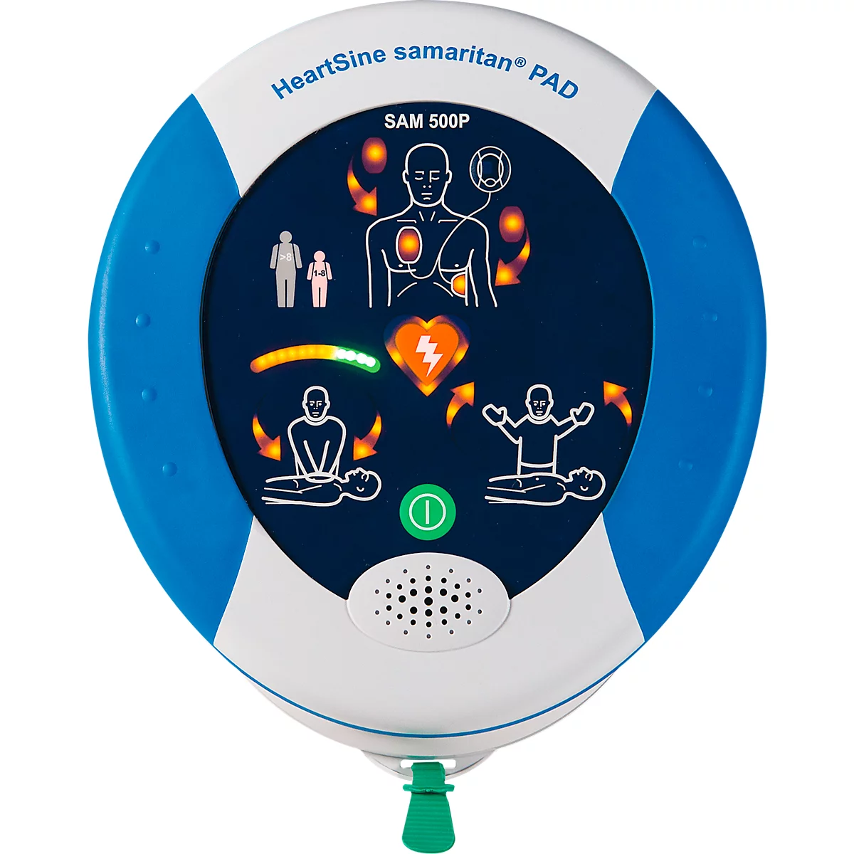 HeartSine SAM500P Reanimations-Defibrillator, AED, für Laien & Ersthelfer, mit manueller Schockauslösung, 4 Jahre Allgefahren-Zusatzversicherung