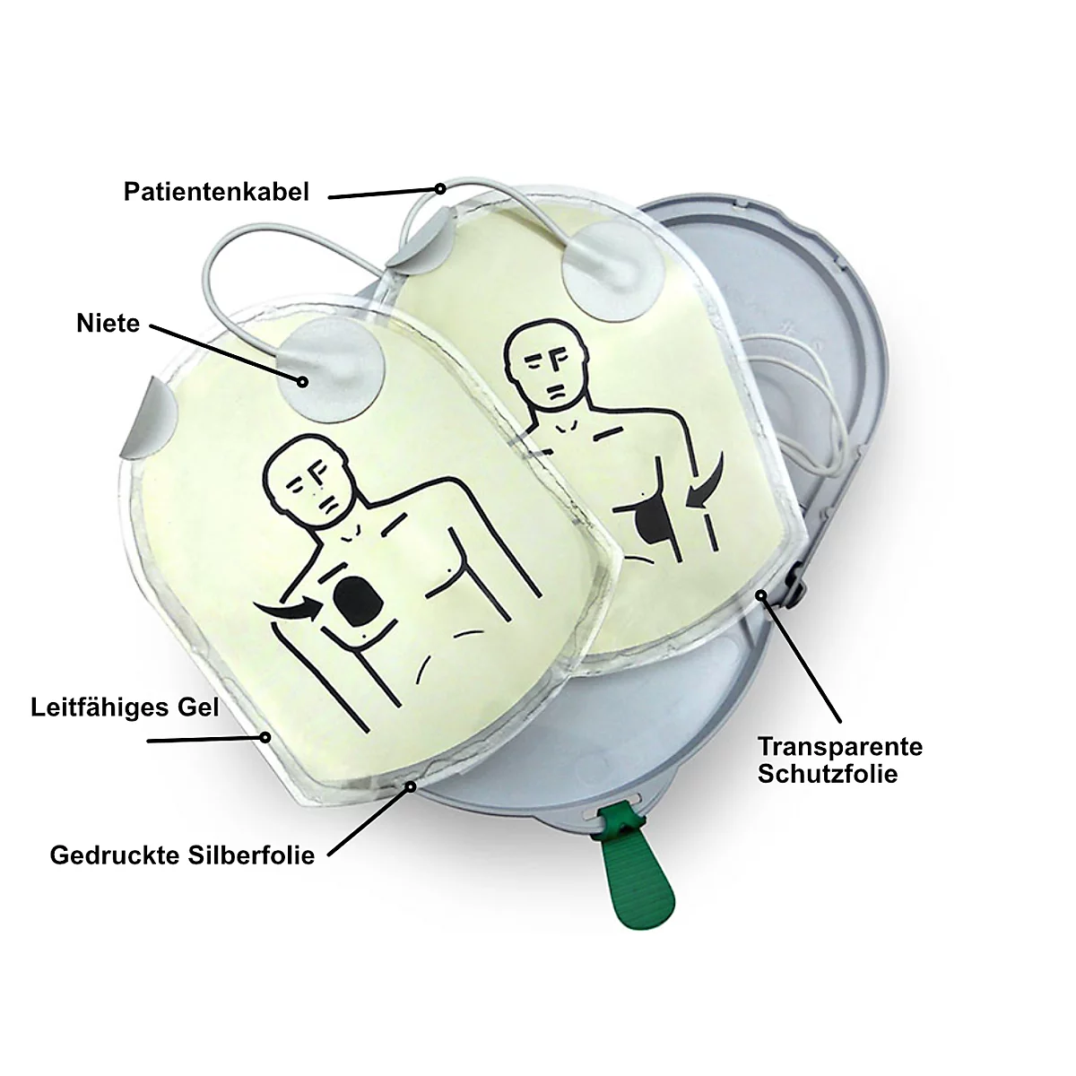 HeartSine SAM500P Reanimations-Defibrillator, AED, mit manueller Schockabgabe, 4 Jahre Allgefahren-Zusatzversicherung, klimatisierter Außenwandkasten mit Standortmarkierung