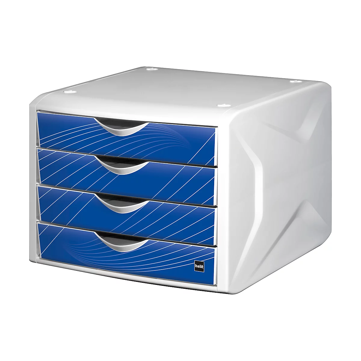 Helit ladeblok Cameleon, met 4 laden, blauw