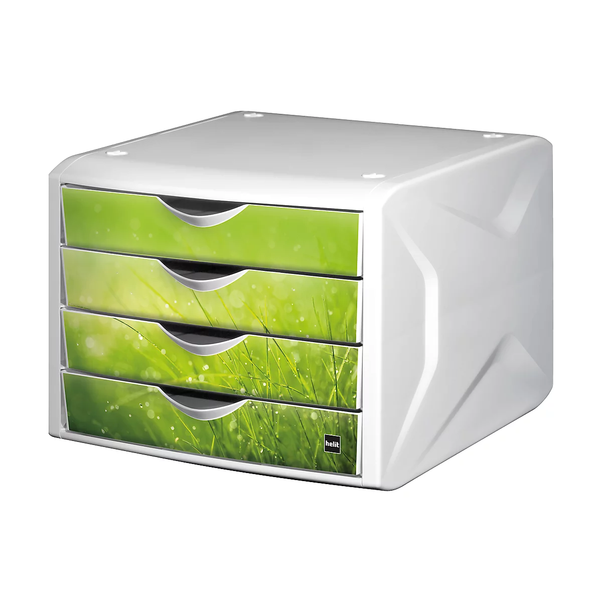 Helit ladeblok Cameleon, met 4 laden, groen/gras