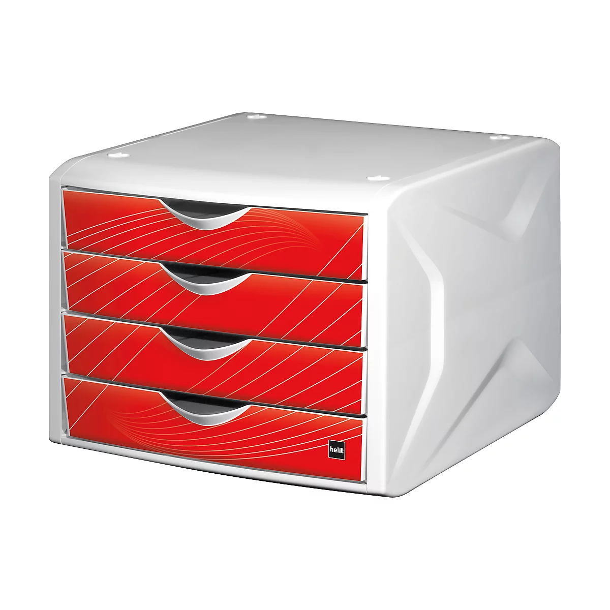 Helit ladeblok Cameleon, met 4 laden, rood
