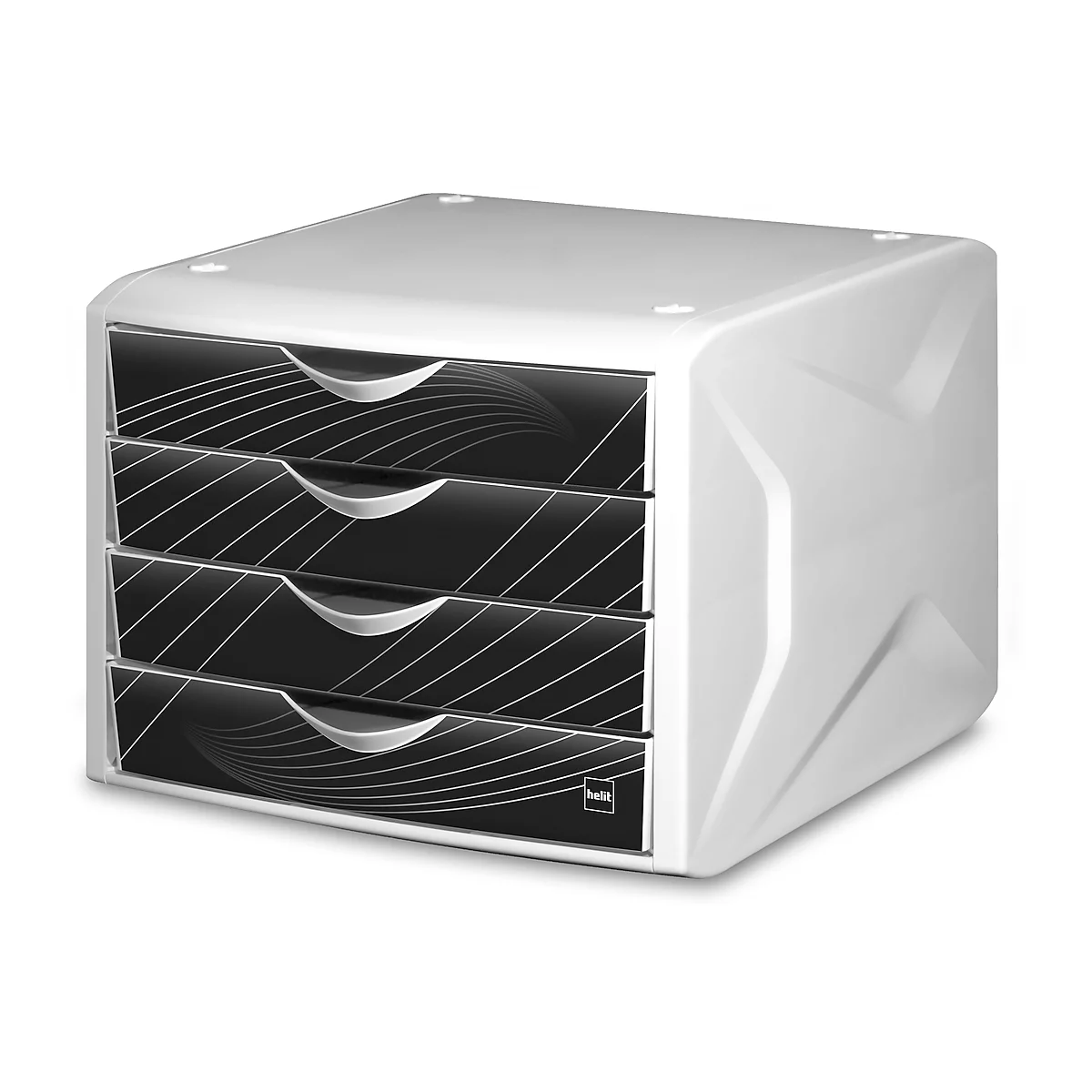 Helit ladeblok Cameleon, met 4 laden, zwart