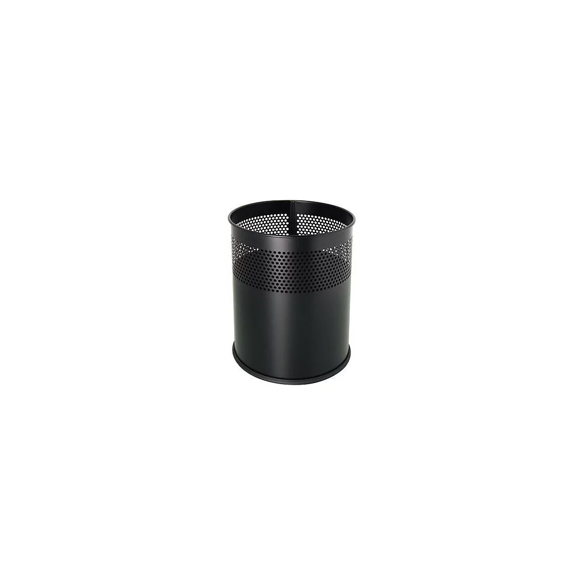 HELIT Papierkorb the dot H2515795, 15 l, Ø 25,7 x H 32,1 cm, rund, Metall schwarz, Lochdekor, matt