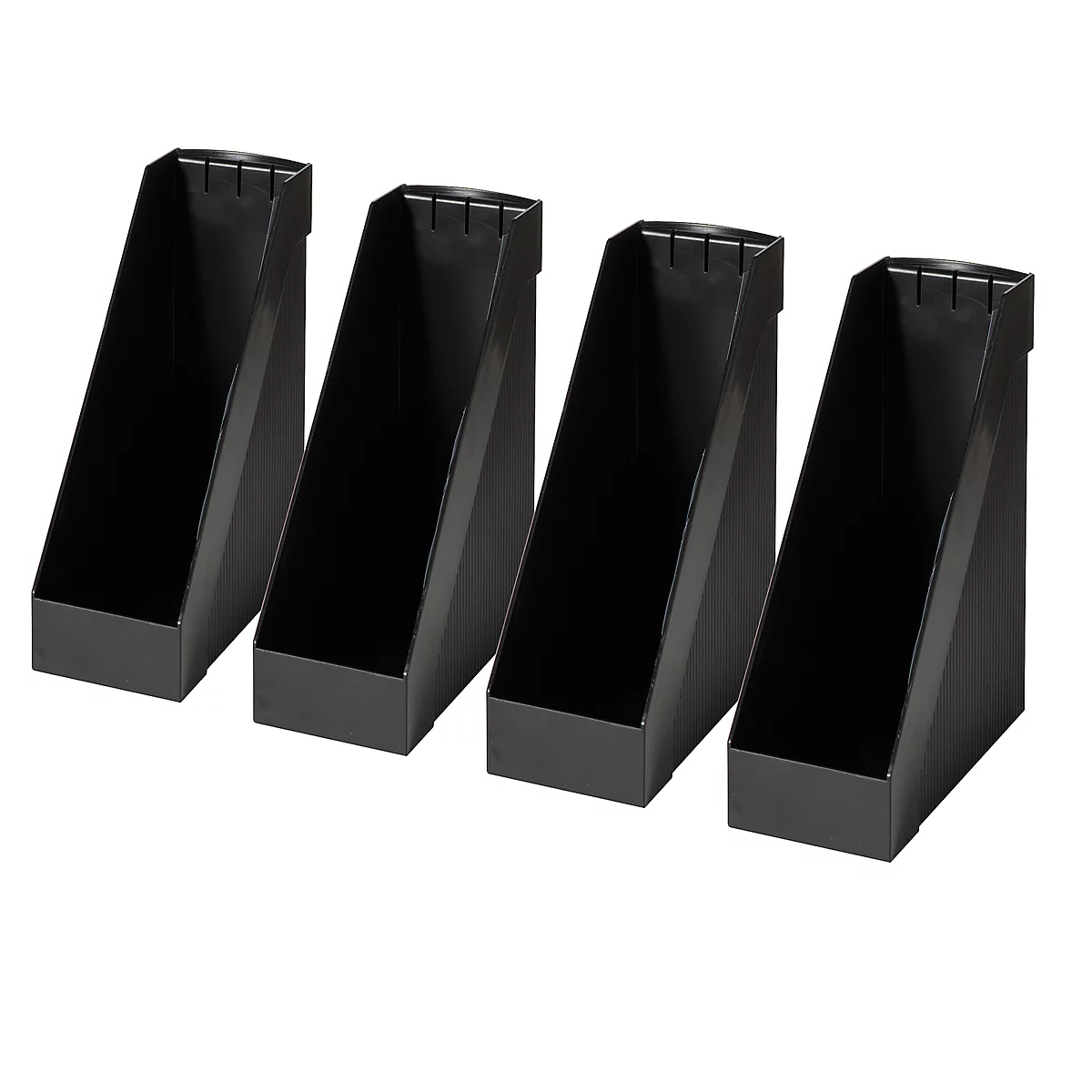 HELIT tijdschriftenhouder, extra breed, polystyreen, 4 stuks zwart