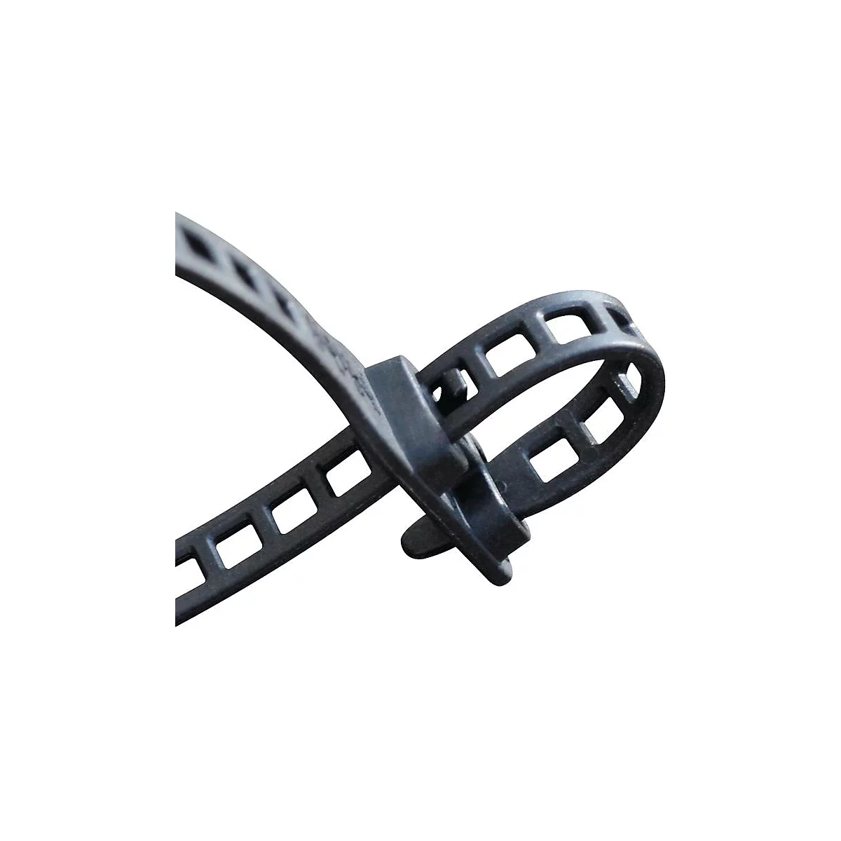 Hellermanntyton Kabelbinder Softfix XS-XL, L 580 x B 28 mm, Polyurethan schwarz, wiederverwendbar, UV-beständig, 3 Stück