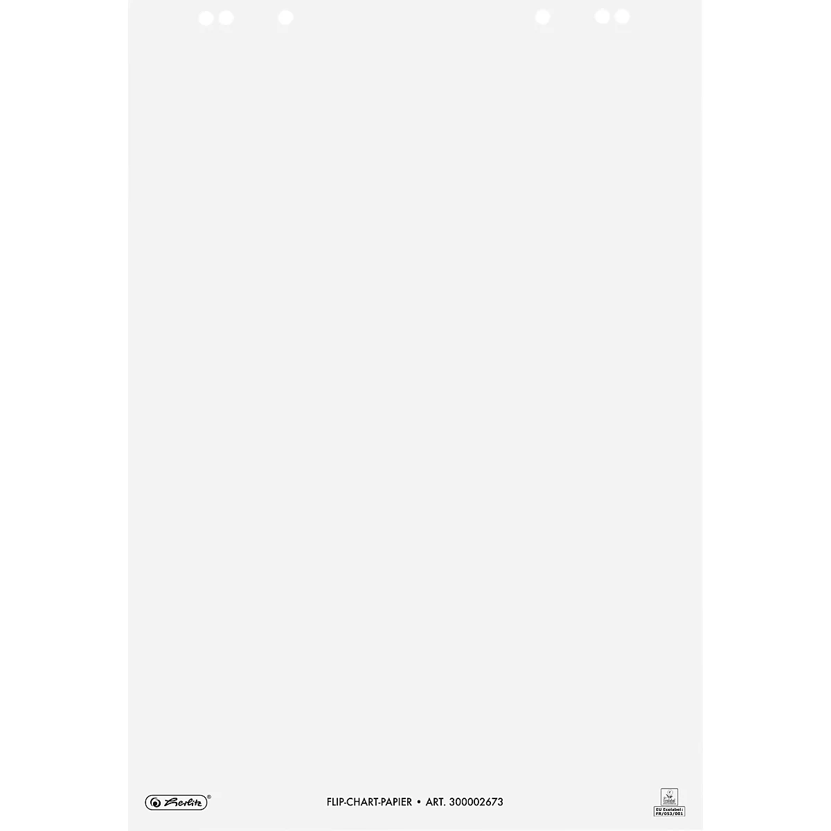 Herlitz flip-overblok, blanco, 6-voudig geperforeerd, B 650 x H 980 mm, papier, wit, 5 stuks van elk 20 vellen