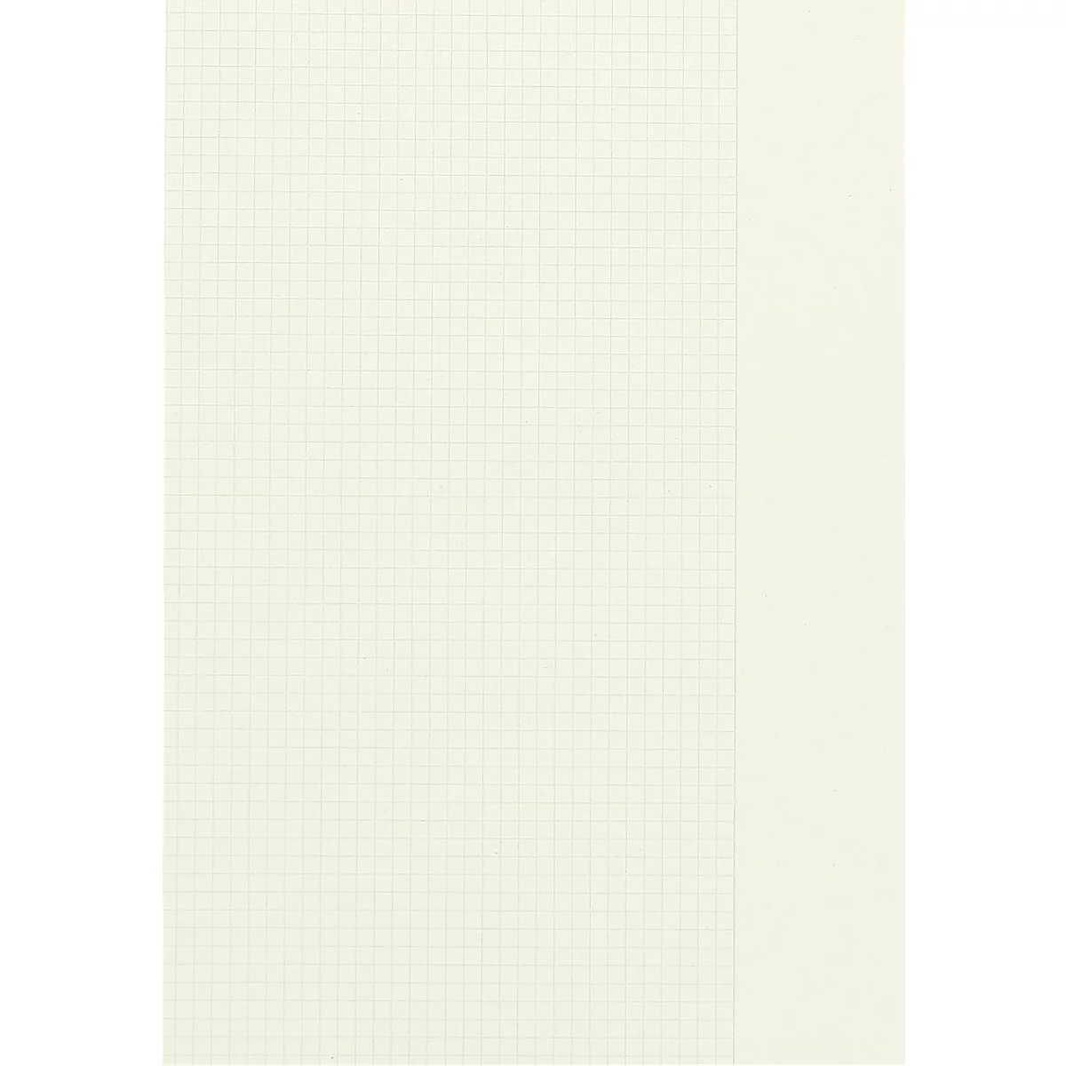 Lichtgekleurd papier met een fijn, lichtgrijs ruitpatroon aan de linkerkant en een brede, lege marge aan de rechterkant.