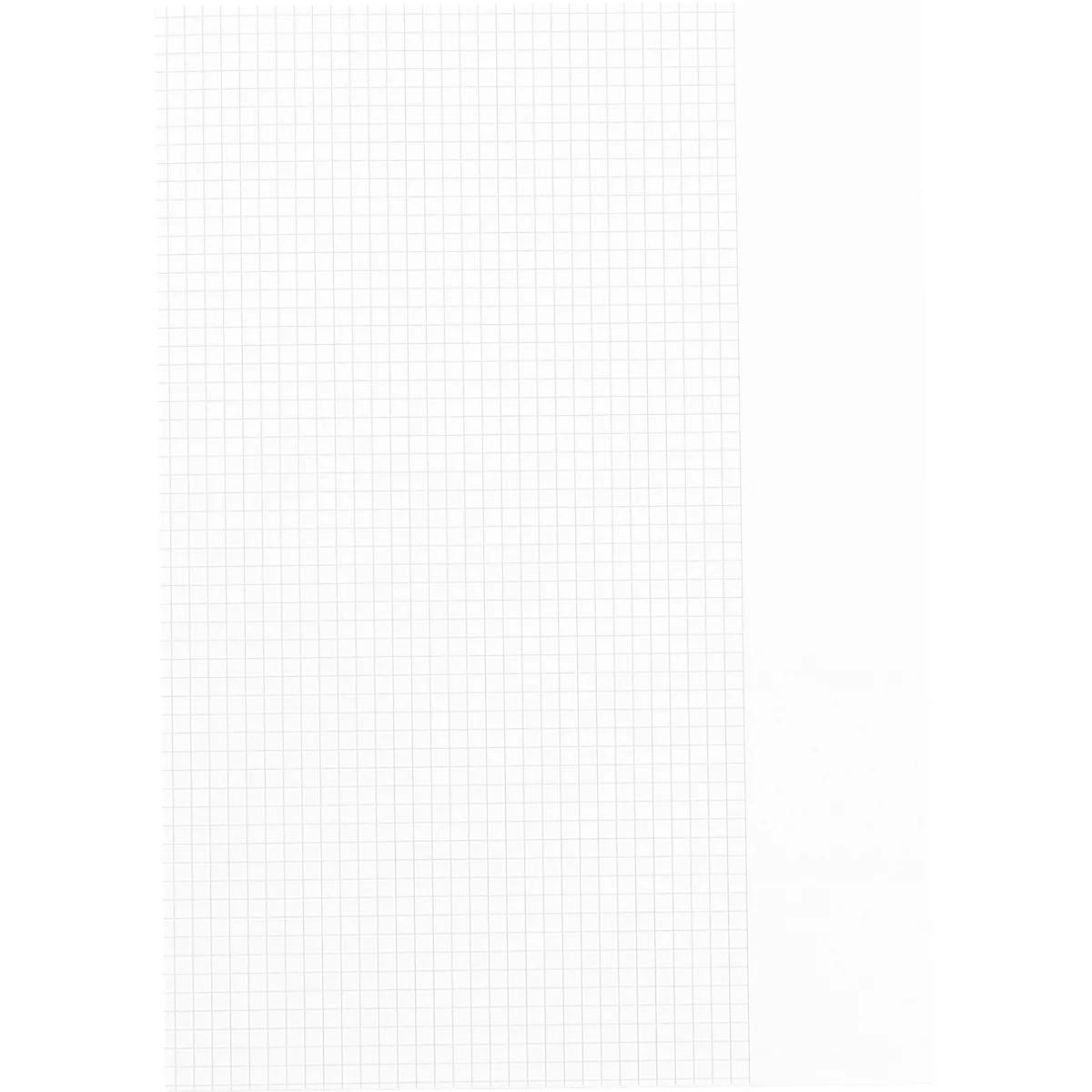 Weißes kariertes Papier. Auf der linken Seite ist ein feines Raster zu sehen, rechts ein unbedruckter weißer Rand.