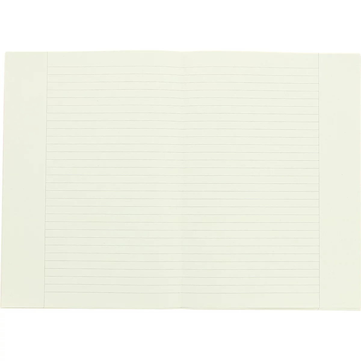 Weißes liniertes Papier mit cremefarbenen Rändern. Horizontale Linien dominieren das Bild. Die Ränder sind vertikal.
