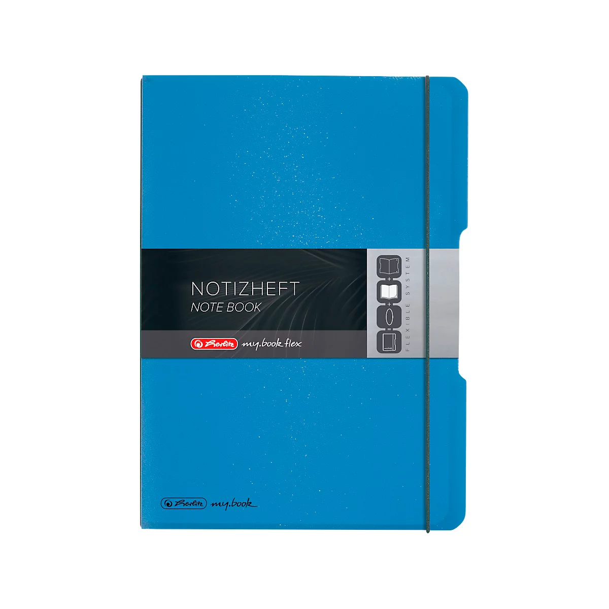 Herlitz notitieboekje my.book, Formaat DIN A4, kunststof, 2 x 40 vellen geruit/gelinieerd, blauw