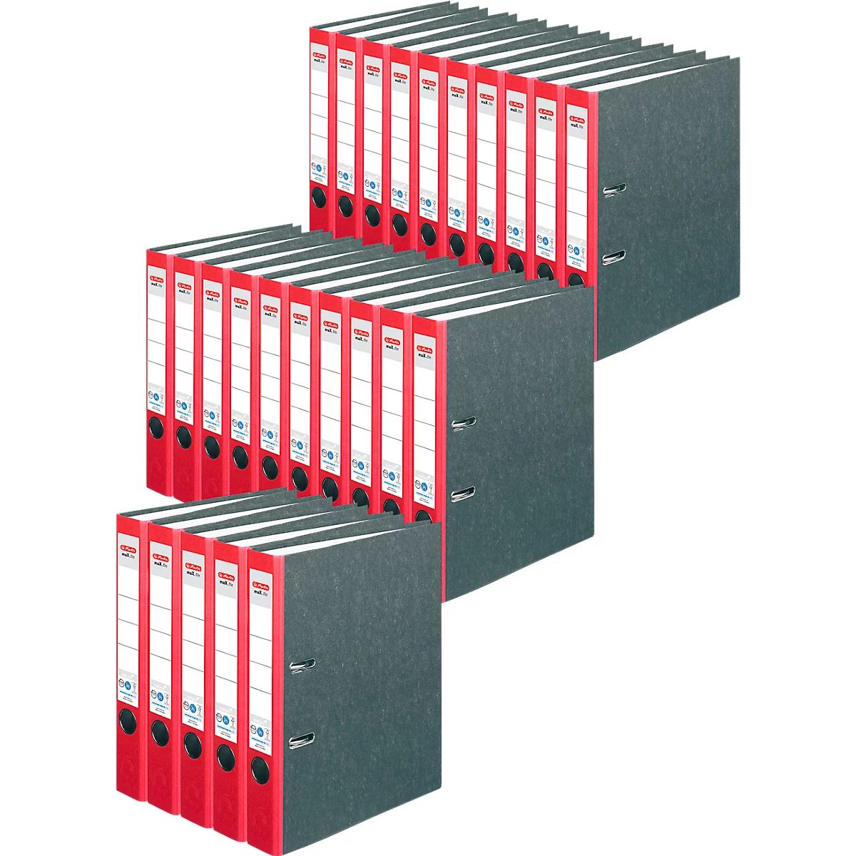 herlitz ordner maX.file nature, A4, rugbreedte 50 mm, 25 stuks, rood