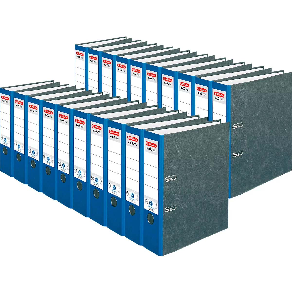 herlitz ordner maX.file nature, A4, rugbreedte 80 mm, 20 stuks, blauw