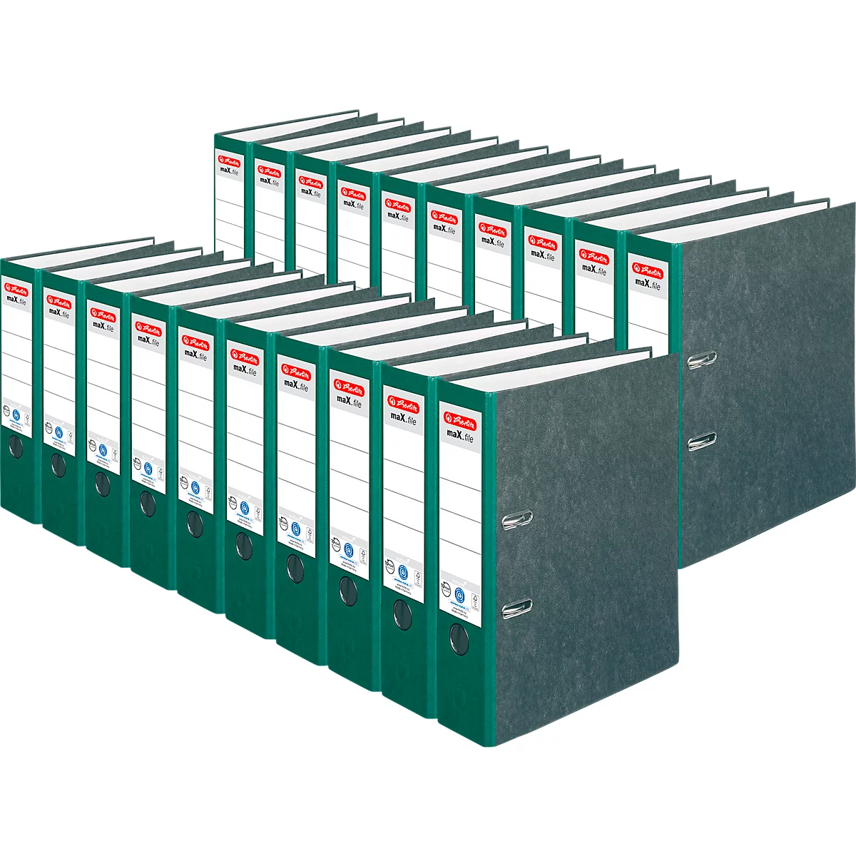 herlitz ordner maX.file nature, A4, rugbreedte 80 mm, 20 stuks, groen