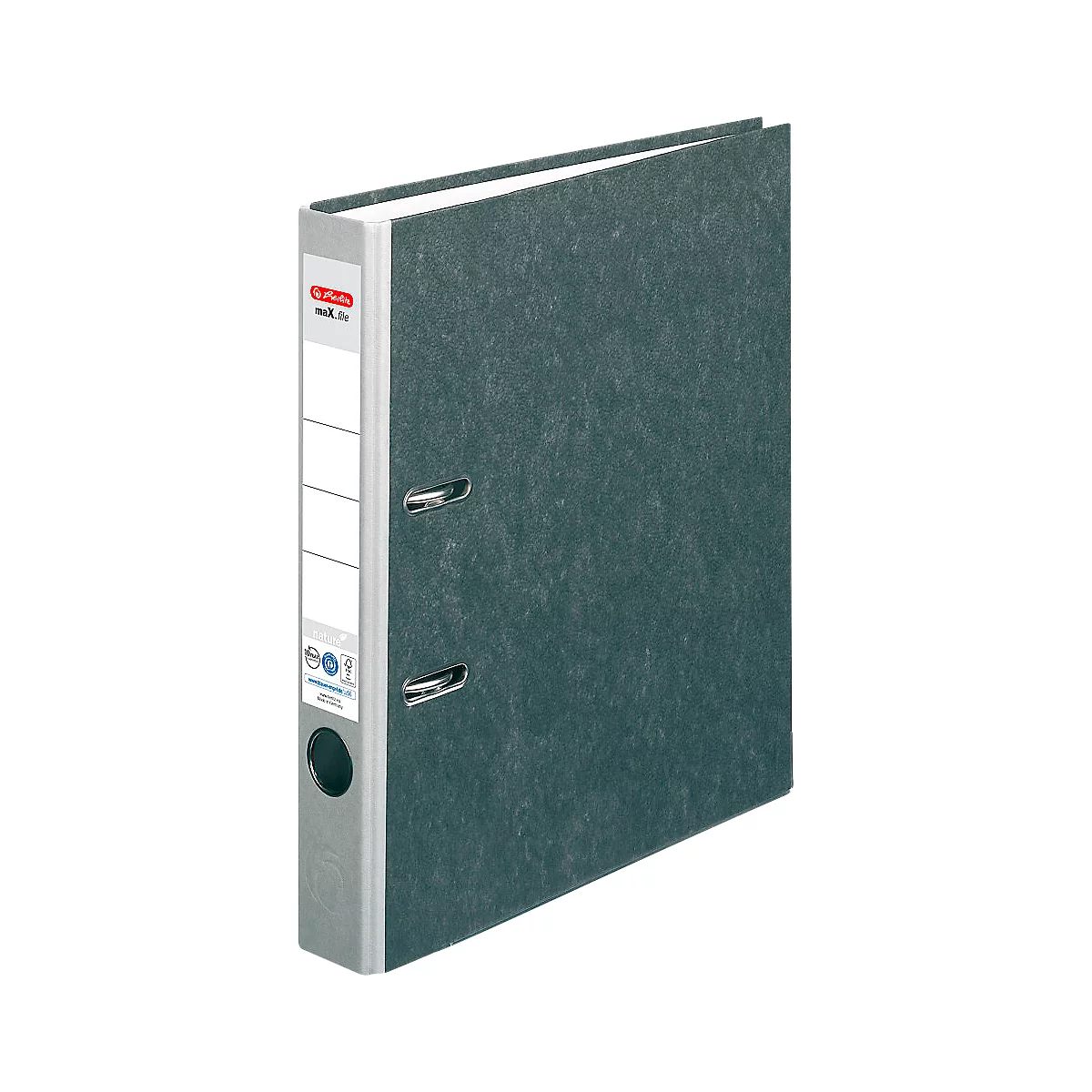 herlitz Ordner maX.file nature, DIN A4, Rückenbreite 50 mm, grau